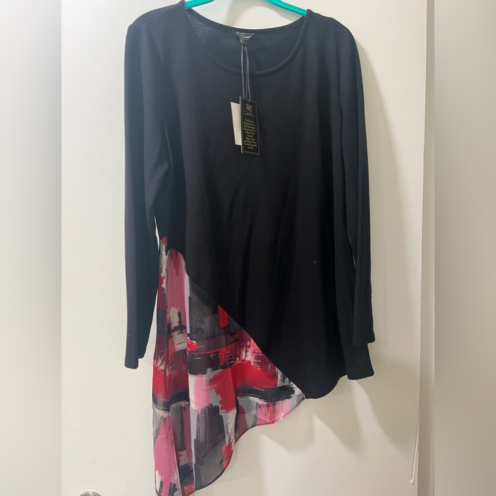 Long Sleeve DG2 Tunic, Black, Size Large, Brand New, Soft!